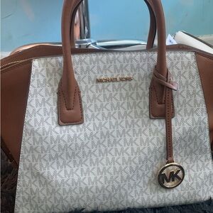 Michael Kors Tan and Cream Satchel